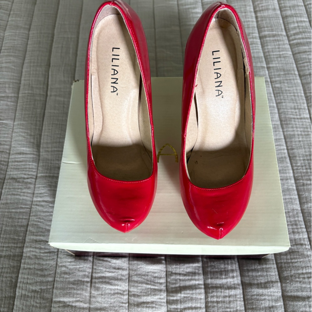 Liliana Red Patent Pointed-Toe Pumps